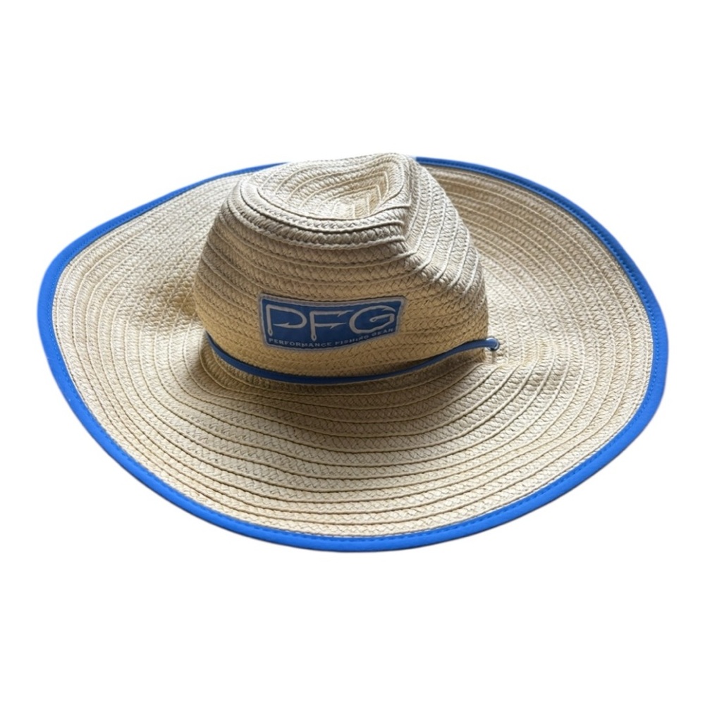 Columbia PFG Straw Hat with Blue Trim